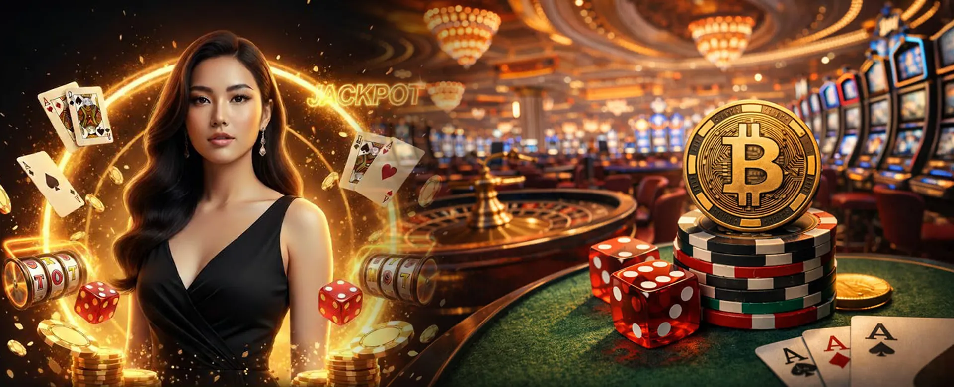 Dynamic background of online casino games, symbolizing thrill and excitement, away from poppy playtime cringe